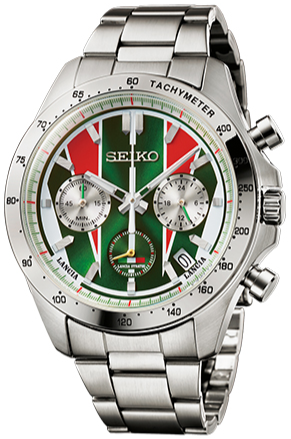 Seiko X Lancia Stratos 1974 World Rally Championship(WRC) 50th Anniversary Collaboration Limited Edition Quartz Chronograph. Preorder at WatchOutz.com, best online watch retailer based in Hong Kong, buy brand new genuine Japanese watches, speedy international shipping, best deals, satisfied customers, enhance your online purchase experiences with WatchOutz International