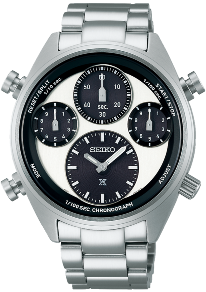 Seiko Prospex Speedtimer Solar 1/100th Second Chronograph Panda SFJ001 SFJ001P1 SBER001 watchoutz.com