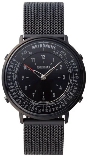 SEIKO SMW009A メトロノームウォッチ メタルメッシュブラック Seiko Metronome Watch Standard Line Black Dial / Black Mesh