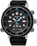 Seiko Prospex SNJ035 PADI Solar Diver front view with steel case. Shop Watchoutz.com.