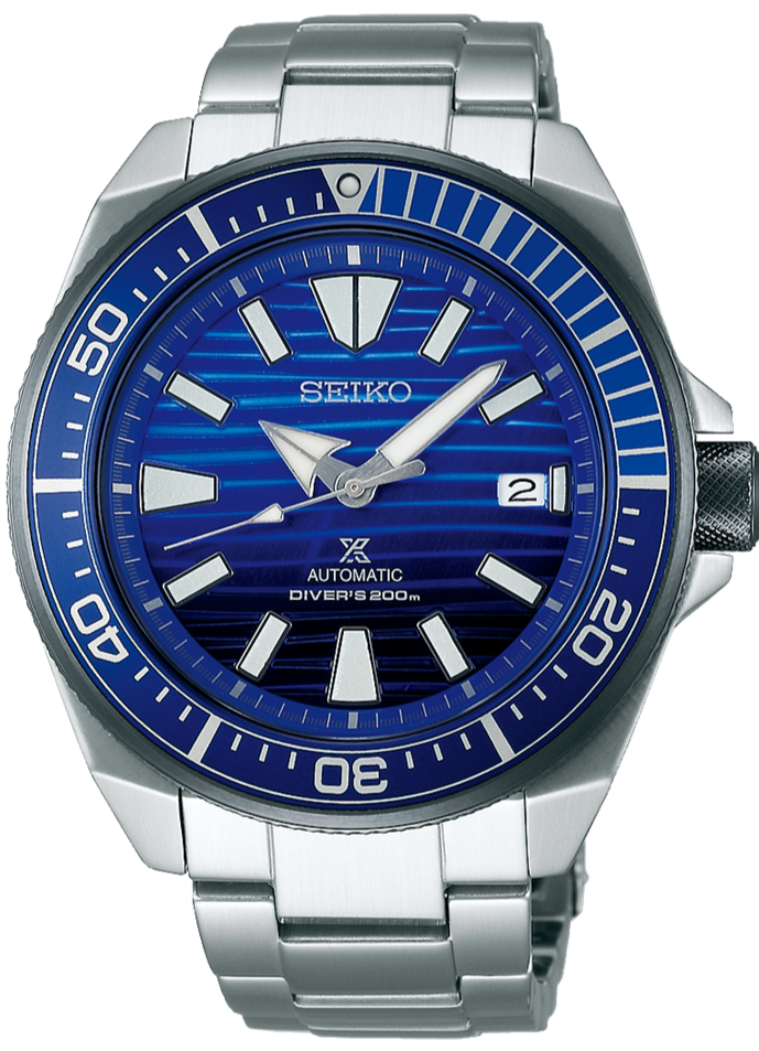 Seiko Prospex Automatic 200M Diver Save the Ocean Blue Wavy Dial Samurai SRPC93 SRPC93J1 SRPC93K1 www.watchoutz.com