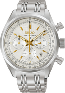 Seiko Prospex SBEC031 145th Anniversary Speedtimer automatic chronograph front view. Shop Watchoutz.com