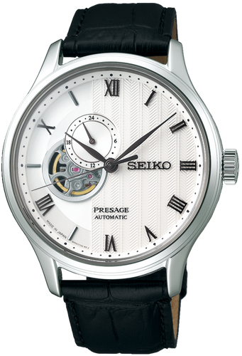 Seiko Presage Basic Line Zen Garden Automatic Manual Winding White Dial SSA379 SSA379J1. Available at Watchoutz.com, Hong Kong's top online watch shop. Enjoy fast, secure international shipping and shop genuine Japanese watches with over 13 years of exceptional service. Visit Watchoutz International for your horology treasure hunt.