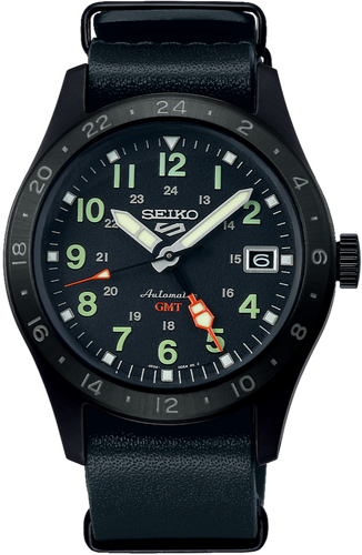 Seiko 5 Sports Automatic GMT Field Sports Style All Black SSK025 SBSC013 SSK025K1 www.watchoutz.com