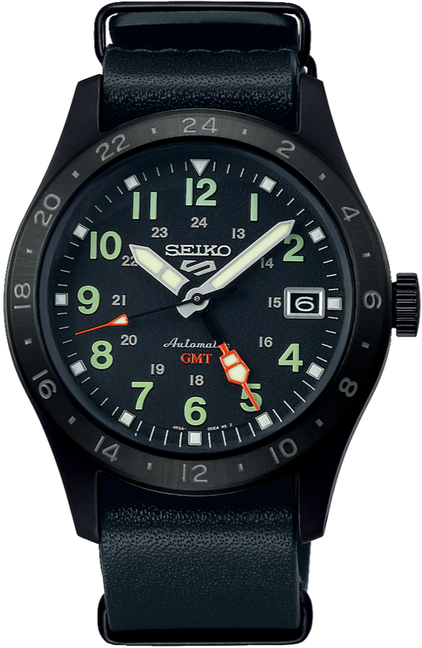 Seiko 5 Sports Automatic GMT Field Sports Style All Black SSK025 SBSC013 SSK025K1 www.watchoutz.com