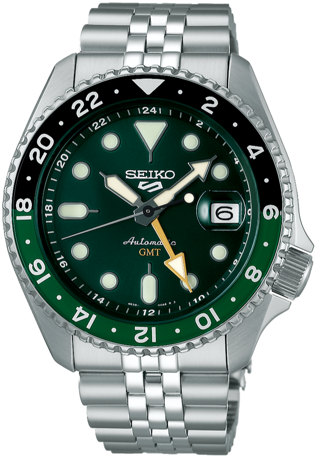 Seiko 5 Sports SKX Series 2024 Sport Style Mechanical Automatic GMT SSK035 SBSC019 SSK035K1, Watchoutz.com, best online watch shop, no fake, genuine product, fast international shipping, buy new Seiko, Japanese watches, green dial