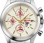 Front View Seiko X GREMLINS 40th Anniversary Collaboration Limited Edition Quartz Chronograph. Available at Watchoutz.com.