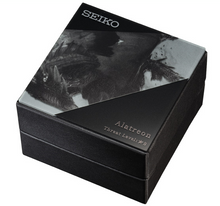 Seiko x Monster Hunter 2024 Collaboration Alatreon Limited Edition Quartz Watch, featuring solid black design with inverted scales, embossed dial, gold and silver index motifs, elemental activation subdial, and engraved Alatreon icon, Limited 2,000 pieces, Japan domestic market model, special packaging with monster artwork 魔物獵人. Available at Watchoutz.com, best online watch shop based in Hong Kong, buy brand new rare Japanese genuine watches, speedy international shipping, best deals, Watchoutzinternational