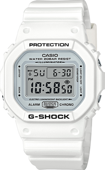 Casio G-Shock 5600 Series All White DW5600MW-7 DW-5600MW-7 www.watchoutz.com