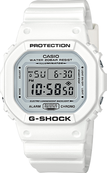 Casio G-Shock 5600 Series Square Face All White DW-5600MW-7 Casio G-Shock 5600 Series Square Face All White DW-5600MW-7