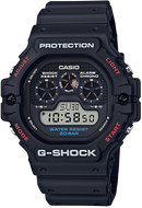 Front View of Casio G-Shock 5900 Series "Back to Basic" Black DW-5900-1. Shop Watchoutz.com