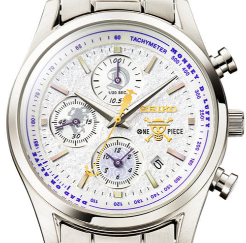 Seiko X ONE PIECE Monkey D. Luffy Gear 5 Edition Collaboration Limited Edition Quartz Chronograph face www.watchoutz.com