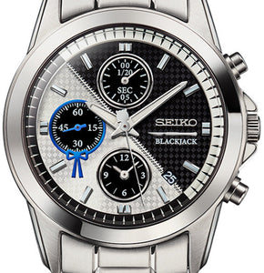 Seiko X BLACKJACK 50th Anniversary Collaboration Limited Edition Quartz Chronograph face www.watchoutz.com