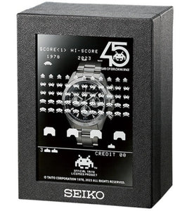 Seiko X Space Invaders 45th Anniversary Collaboration Limited Edition Quartz Chronograph Packaging www.watchoutz.com