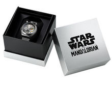 Mandalorian Tsuno Chrono Quartz Limited Edition packaging box, commemorative Citizen set with Mandalorian Movie Theme Design. Shop Watchoutz.com
