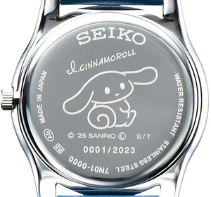 Seiko X Sanrio I. CINNAMOROLL 2025 Collaboration Limited Edition Quartz Watch. Preorder at Watchoutz.com, the best online watch retailer based in Hong Kong, a wide range of brand new genuine Japanese watches, fast international shipping, satisfying customers proven on Trustpilot, and enhance your online shopping experiences with Watchoutz International.