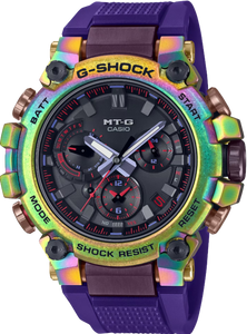 Casio G-Shock MT-G Tough Solar Rainbow IP Aurora Oval MTG-B3000PRB-1A  www.watchoutz.com