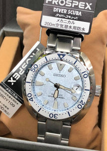 Seiko Prospex Automatic 200M Diver Icy-Blue Frost Mini Turtle Japan Edition SBDY109 Stock www.watchoutz.com