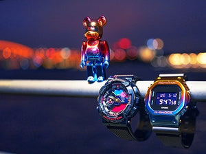 Casio G-Shock X MEDICOM TOY BE@RBRICK 2021 "Shanghai Night" GM-5600SN & GM-110SN Full Set Watches www.watchoutz.com