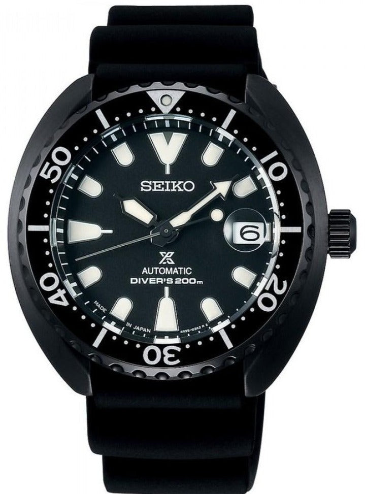 Seiko Prospex Automatic 200M Diver Mini Turtle All-Black SBDY087. We are Watchoutz.com, Hong Kong's top online watch retailer. Enjoy fast, secure international shipping and shop genuine Japanese watches with over 13 years of exceptional service. Visit Watchoutz International for your horology treasure hunt.