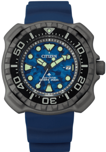 Citizen Eco-Drive Promaster Marine Titanium 200M Diver Modern Re-Issue Blue BN0227-09L www.watchoutz.com