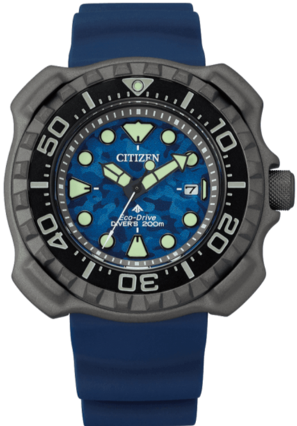 Citizen Eco-Drive Promaster Marine Titanium 200M Diver Modern Re-Issue Blue BN0227-09L www.watchoutz.com