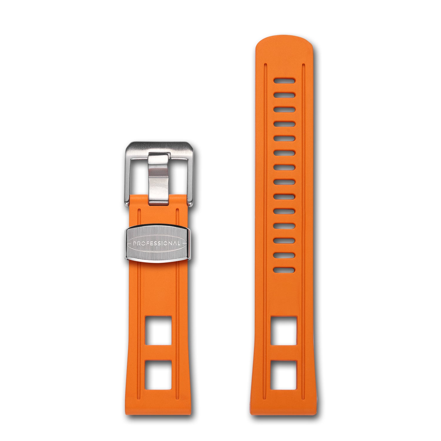Crafter Blue 22mm Universal Straight End Rubber Strap CB01 WATCH