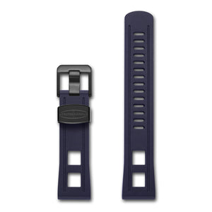 CRAFTER BLUE 22mm STRAIGHT END RUBBER STRAP CB01 NAVY BLUE PVD BLACK HARDWARE www.watchoutz.com