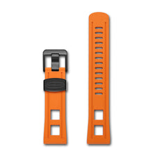 CRAFTER BLUE 22mm STRAIGHT END RUBBER STRAP CB01 ORANGE PVD BLACK HARDWARE www.watchoutz.com