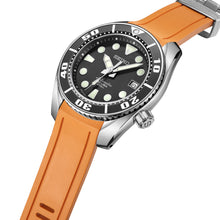 Crafter Blue 20mm Curved End Rubber Strap CB02 Orange side (For Seiko Sumo) www.watchoutz.com