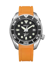 Crafter Blue 20mm Curved End Rubber Strap CB02 Orange (For Seiko Sumo) www.watchoutz.com
