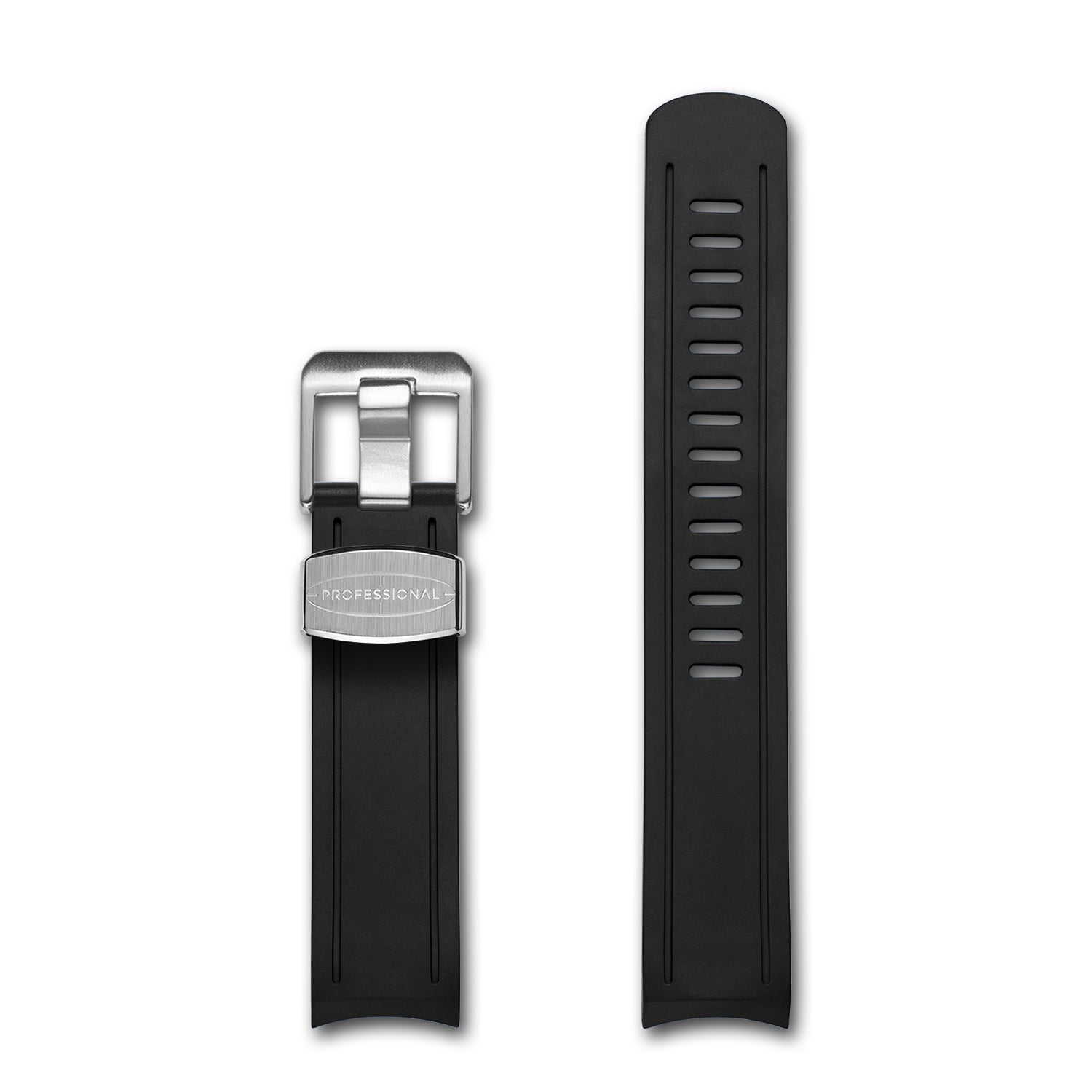 Crafter Blue 20mm Curved End Rubber Strap CB02 (For Seiko