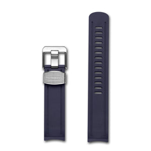 CRAFTER BLUE CURVED END RUBBER STRAP FOR SEIKO SUMO (CB02) NAVY BLUE WITH STAINLESS STEEL HARDWARE www.watchoutz.com