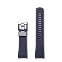 Crafter Blue 22mm Curved End Rubber Strap CB04 Navy BLue with Stainless Steel Hardware (For Seiko Shogun) www.watchoutz.com