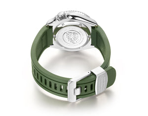 Crafter Blue 22mm Curved End Rubber Strap Green CB05 back (For Seiko SKX Series) www.watchoutz.com
