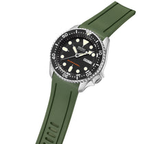 Crafter Blue 22mm Curved End Rubber Strap Green CB05 (For Seiko SKX Series) www.watchoutz.com