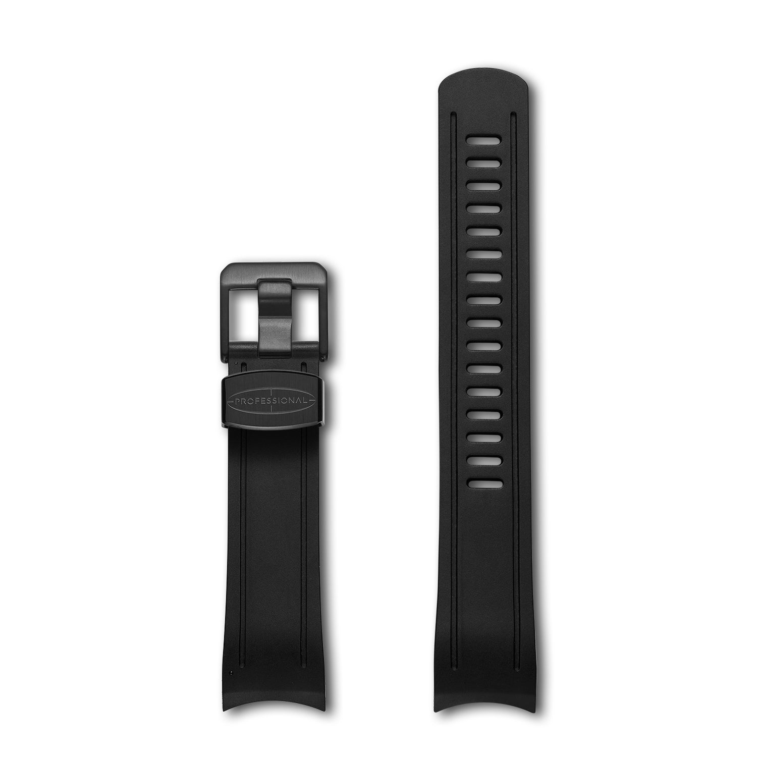 Crafter Blue 22mm Curved End Rubber Strap CB05 (For Seiko