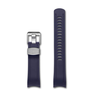 Crafter Blue 22mm Curved End Rubber Strap CB05 Navy Blue with Stainless Steel Hardware (For Seiko SKX Series) www.watchoutz.com