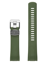 Crafter Blue 22mm Curved End Rubber Strap CB08 Green with Stainless Steel Hardware (For Seiko New Turtle) www.watchoutz.com