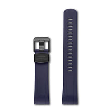 Crafter Blue 22mm Curved End Rubber Strap CB08 Navy Blue with PVD Black Hardware (For Seiko New Turtle) www.watchoutz.com