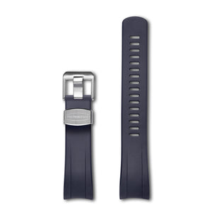 Crafter Blue 22mm Curved End Rubber Strap CB09 Navy Blue with Stainless Steel Hardware (For Seiko New Samurai) www.watchoutz.com