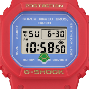 Casio G-Shock X Nintendo Super Mario Bros 5600 Series 40th Anniversary Model DW-5600SMB-4 face www.watchoutz.com