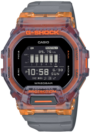 Casio G-Shock G-Squad Square Face Vital Bright Orange Grey GBD-200SM-1A5DR www.watchoutz.com 