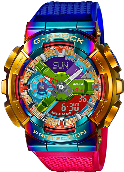 Casio G-Shock Metal Covered Bezel Rainbow IP Multi Color GM-110RB