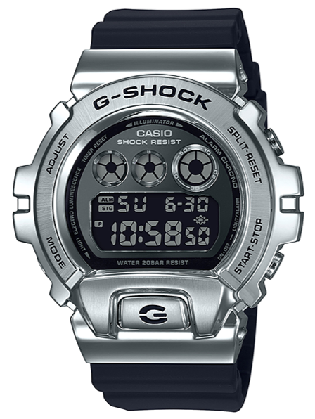 Casio G-Shock Metal Covered Bezel Silver-Black  GM-6900-1 www.watchoutz.com