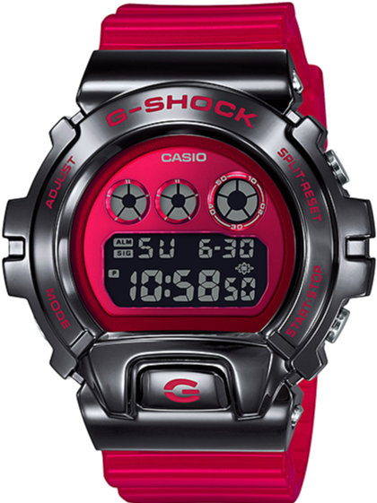 Casio G-Shock Metal Bezel Red-Black GM-6900B-4 www.watchoutz.com