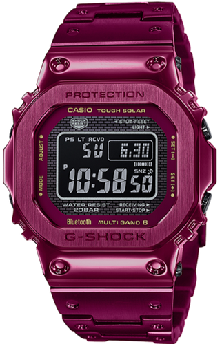 Casio G-Shock Full Metal Tough Solar Bluetooth Multi Band 6 Rose Red GMW-B5000RD-4 GMWB5000RD-4 www.watchoutz.com