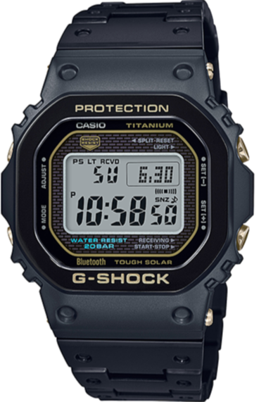 Casio G-shock GMW-B5000TB-1 Full Metal Titanium Tough Solar Black & Gold Bluetooth watchoutz.com