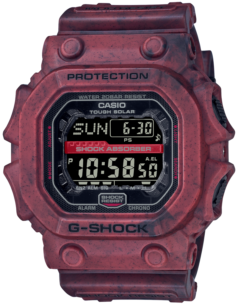 G-SHOCK スクエア Casio G-Shock Extra Large Square Face Tough Solar Red Mud GX-56SL