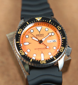 Seiko 5 Sports Automatic 200M Diver Orange-Dial JDM SKX011J1 Stock www.watchoutz.com